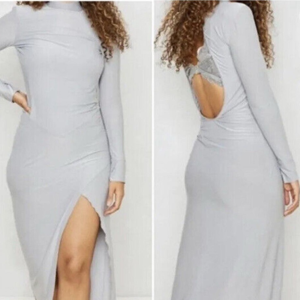 NWT We Are Hah x Free People maxi dress Silver Southern Lady Small Stretchy